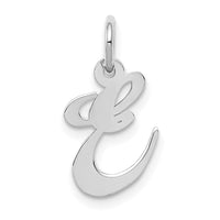 Load image into Gallery viewer, 14k White Gold Small Fancy Script Letter E Initial Charm

