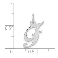 Load image into Gallery viewer, 14k White Gold Small Fancy Script Letter F Initial Charm
