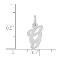 Load image into Gallery viewer, 14k White Gold Small Fancy Script Letter G Initial Charm
