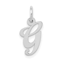 Load image into Gallery viewer, 14k White Gold Small Fancy Script Letter G Initial Charm
