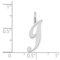 Load image into Gallery viewer, 14k White Gold Small Fancy Script Letter J Initial Charm
