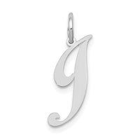 Load image into Gallery viewer, 14k White Gold Small Fancy Script Letter J Initial Charm
