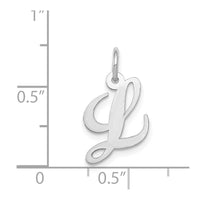 Load image into Gallery viewer, 14k White Gold Small Fancy Script Letter L Initial Charm
