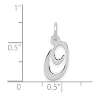 Load image into Gallery viewer, 14k White Gold Small Fancy Script Letter O Initial Charm
