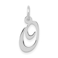 Load image into Gallery viewer, 14k White Gold Small Fancy Script Letter O Initial Charm
