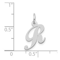 Load image into Gallery viewer, 14k White Gold Small Fancy Script Letter R Initial Charm
