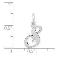 Load image into Gallery viewer, 14k White Gold Small Fancy Script Letter S Initial Charm
