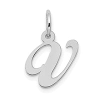 Load image into Gallery viewer, 14k White Gold Small Fancy Script Letter V Initial Charm

