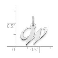 Load image into Gallery viewer, 14k White Gold Small Fancy Script Letter W Initial Charm
