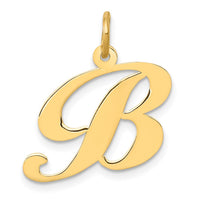 Load image into Gallery viewer, 14K Medium Fancy Script Letter B Initial Charm
