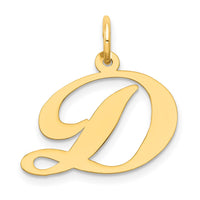 Load image into Gallery viewer, 14K Medium Fancy Script Letter D Initial Charm
