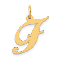 Load image into Gallery viewer, 14K Medium Fancy Script Letter F Initial Charm

