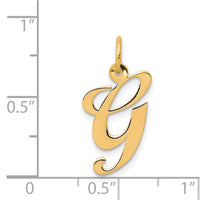 Load image into Gallery viewer, 14K Medium Fancy Script Letter G Initial Charm
