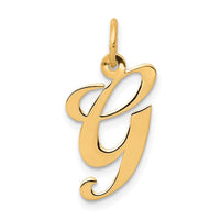 Load image into Gallery viewer, 14K Medium Fancy Script Letter G Initial Charm
