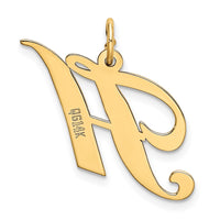 Load image into Gallery viewer, 14K Medium Fancy Script Letter H Initial Charm
