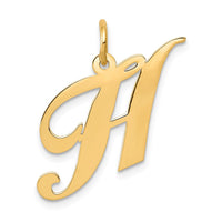 Load image into Gallery viewer, 14K Medium Fancy Script Letter H Initial Charm
