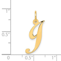 Load image into Gallery viewer, 14K Medium Fancy Script Letter J Initial Charm

