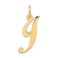 Load image into Gallery viewer, 14K Medium Fancy Script Letter J Initial Charm
