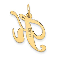 Load image into Gallery viewer, 14K Medium Fancy Script Letter K Initial Charm
