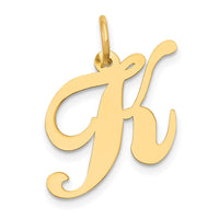 Load image into Gallery viewer, 14K Medium Fancy Script Letter K Initial Charm
