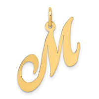Load image into Gallery viewer, 14K Medium Fancy Script Letter M Initial Charm
