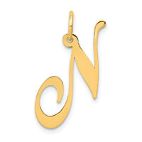 Load image into Gallery viewer, 14K Medium Fancy Script Letter N Initial Charm
