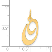 Load image into Gallery viewer, 14K Medium Fancy Script Letter O Initial Charm
