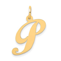 Load image into Gallery viewer, 14K Medium Fancy Script Letter P Initial Charm
