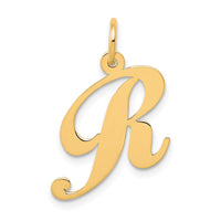 Load image into Gallery viewer, 14K Medium Fancy Script Letter R Initial Charm
