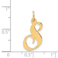 Load image into Gallery viewer, 14K Medium Fancy Script Letter S Initial Charm
