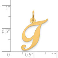 Load image into Gallery viewer, 14K Medium Fancy Script Letter T Initial Charm
