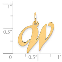 Load image into Gallery viewer, 14K Medium Fancy Script Letter W Initial Charm
