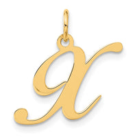 Load image into Gallery viewer, 14K Medium Fancy Script Letter X Initial Charm
