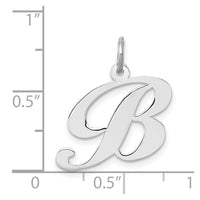 Load image into Gallery viewer, 14k White Gold Medium Fancy Script Letter B Initial Charm
