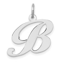 Load image into Gallery viewer, 14k White Gold Medium Fancy Script Letter B Initial Charm
