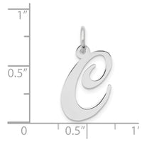 Load image into Gallery viewer, 14k White Gold Medium Fancy Script Letter C Initial Charm
