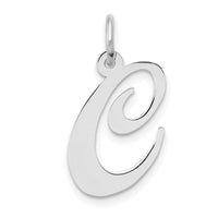 Load image into Gallery viewer, 14k White Gold Medium Fancy Script Letter C Initial Charm
