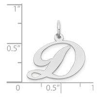 Load image into Gallery viewer, 14k White Gold Medium Fancy Script Letter D Initial Charm
