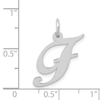 Load image into Gallery viewer, 14K White Gold Medium Fancy Script Letter F Initial Charm
