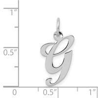 Load image into Gallery viewer, 14K White Gold Medium Fancy Script Letter G Initial Charm

