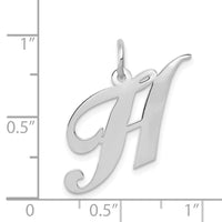 Load image into Gallery viewer, 14K White Gold Medium Fancy Script Letter H Initial Charm
