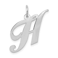 Load image into Gallery viewer, 14K White Gold Medium Fancy Script Letter H Initial Charm
