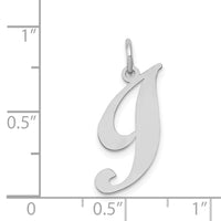 Load image into Gallery viewer, 14K White Gold Medium Fancy Script Letter I Initial Charm
