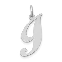 Load image into Gallery viewer, 14K White Gold Medium Fancy Script Letter I Initial Charm
