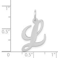 Load image into Gallery viewer, 14K White Gold Medium Fancy Script Letter L Initial Charm
