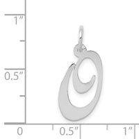 Load image into Gallery viewer, 14K White Gold Medium Fancy Script Letter O Initial Charm
