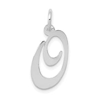 Load image into Gallery viewer, 14K White Gold Medium Fancy Script Letter O Initial Charm
