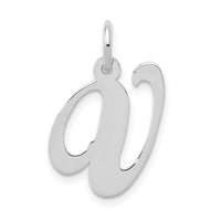Load image into Gallery viewer, 14K White Gold Medium Fancy Script Letter V Initial Charm

