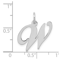 Load image into Gallery viewer, 14K White Gold Medium Fancy Script Letter W Initial Charm
