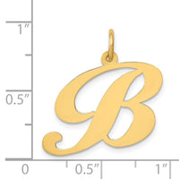 Load image into Gallery viewer, 14k Large Fancy Script Letter B Initial Charm
